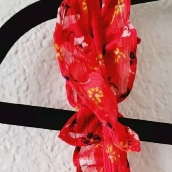 Madewell - Ruffle Strap Red Wrap Prairie Posies boho maxi dress - Picture 6 of 8